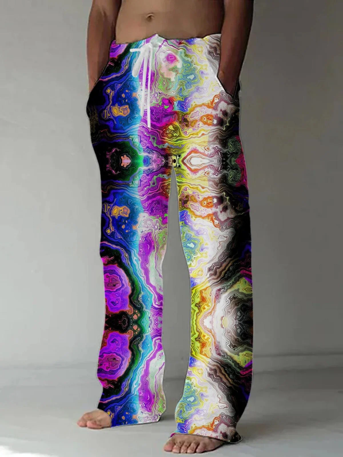 Abstract Men's Casual Elastic Waist Pants 3D Printed Pants