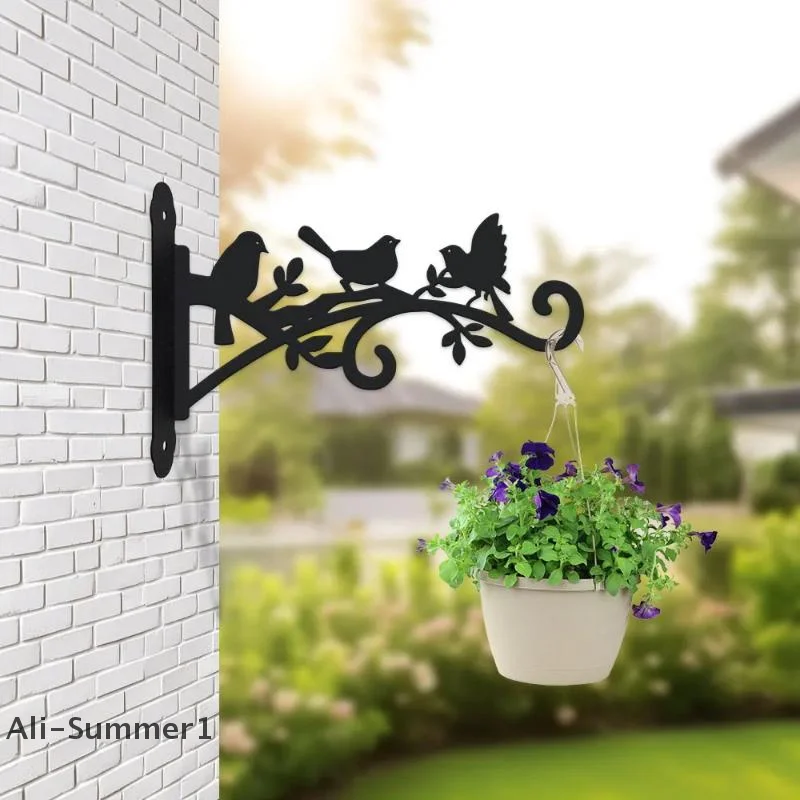 

【E】1/2PCS Vintage Bird & Leaf Wall Plant Hanger, Heavy-Duty Metal Hook for Outdoor Flower Baskets & Indoor Decor