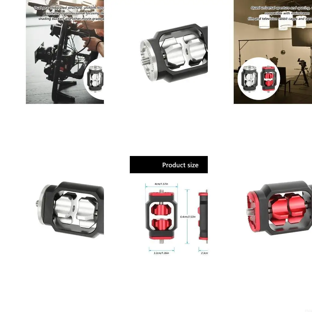 

193A Industry Standard Aluminum Rosette Shaped Mounting Extension Double Gear Unit For Follow Video Accessories