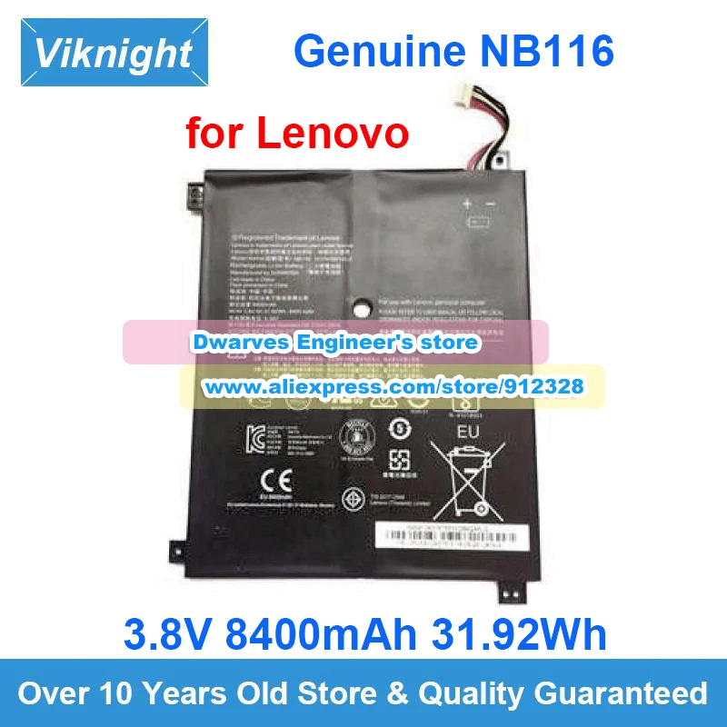 Genuine NB116 Battery 3.8V 8400mAh For Lenovo IdeaPad 100S-11BY 80R2 Notebook Battery 4 Cells 31.92Wh