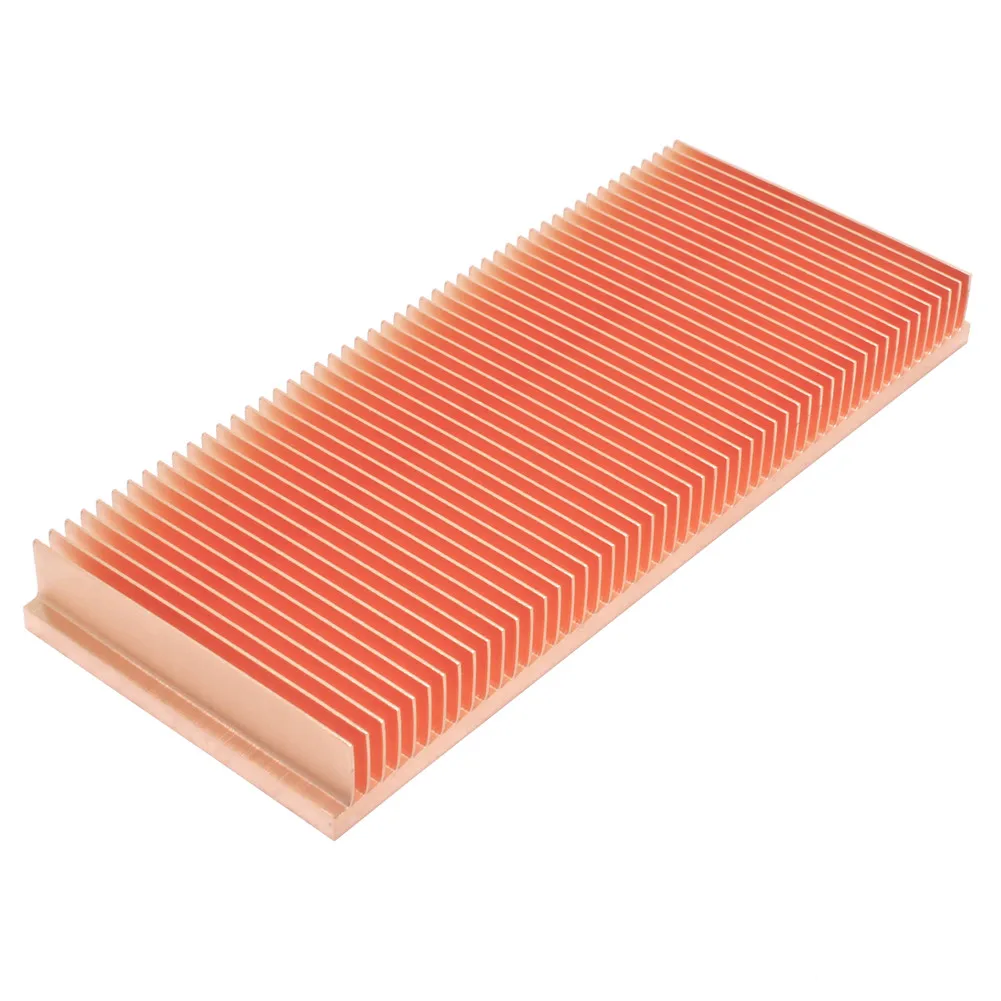 100x40x10mm Pure Copper Heatsink Skiving Fin DIY Heat Sink Radiator for Electronic CHIP IC RAM Cooling Cooler