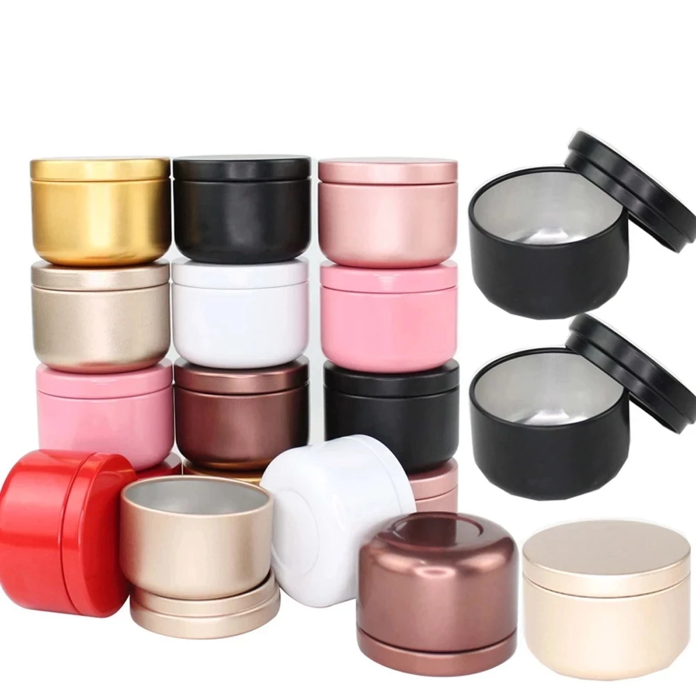 

50Pcs Aluminum Jars 50ml Round Candle Containers Cosmetic Candle Tin Oil Cream Pot Empty Aromatherapy Sealed Metal Can Travel