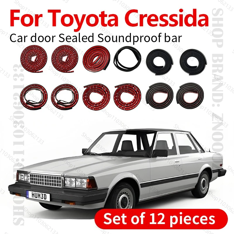 

For 1976-1996 Toyota Cressida Car Door Seal Strip Rubber Double Layer Sealing Protector Soundproof Strip Seal Strip 12PCS Set