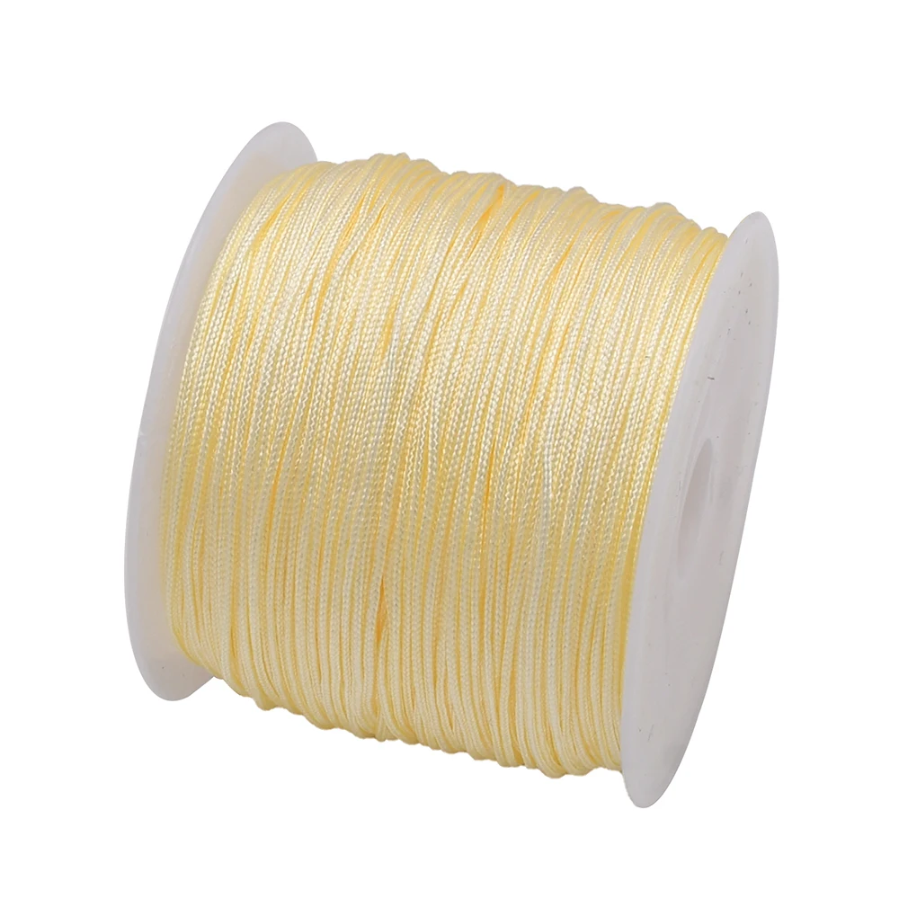50Yds 0,8 mm ambachten nylon koord voor sieraden maken kralen gevlochten nylon satijnen string voor armbanden rattail trim Chinese knoop