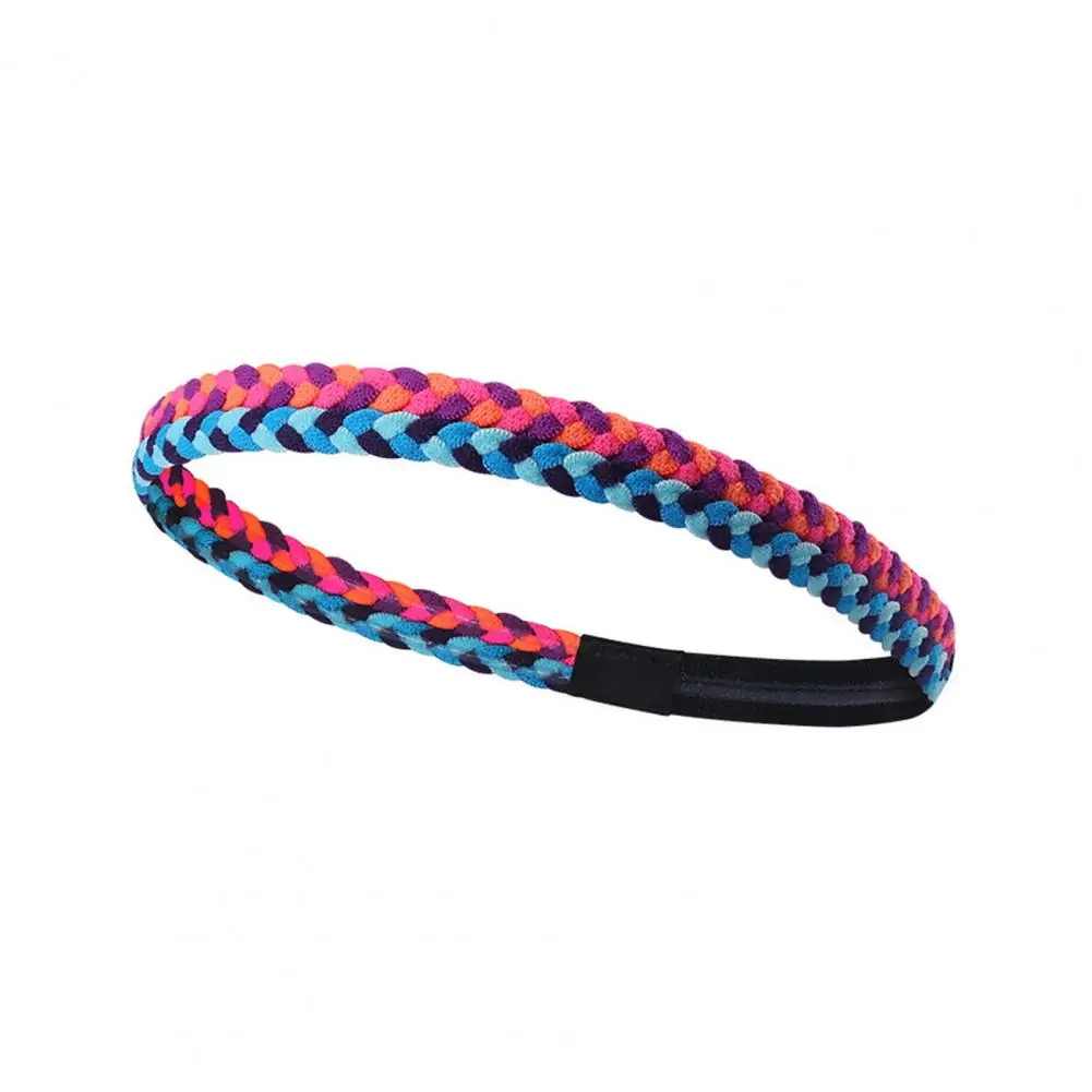 

High Elasticity Headband Colorful Braided Sports Headband for Yoga Pilates Workouts High Elastic Stretch Soft for Jogging