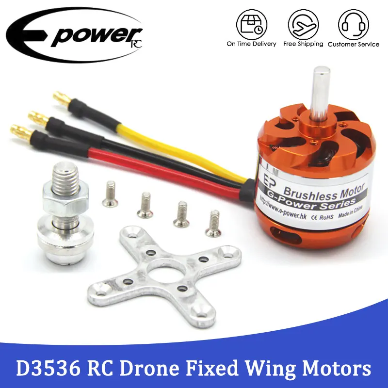 Motor sin escobillas D3536, 750KV, 1000KV, 910KV, 1250KV, funcionamiento de bajo ruido, gran par, helicóptero, piezas de avión de ala fija, nuevo 3536