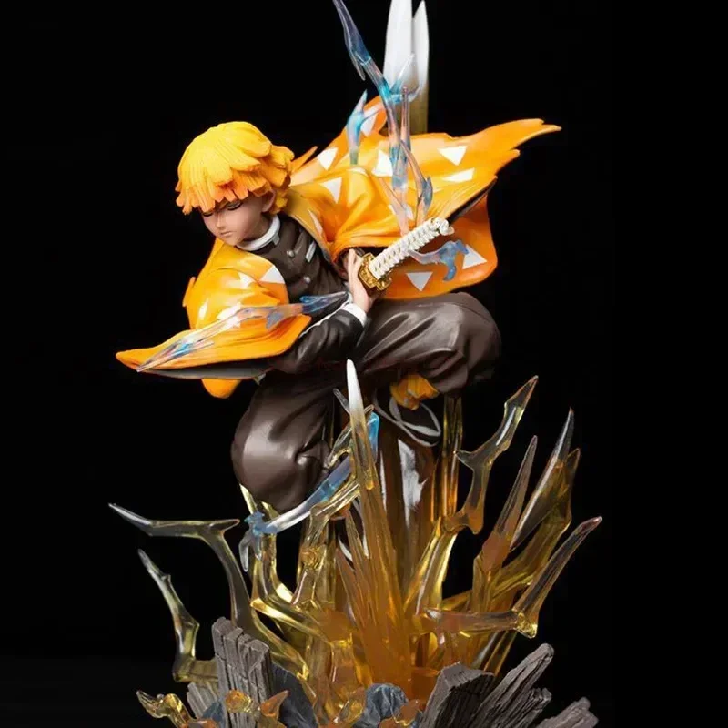 Demon Slayer Agatsuma Zenitsu Action PVC Figure Thunderclap Flash Effetto Anime Kimetsu No Yaiba Modello Desktop Giocattolo Regali