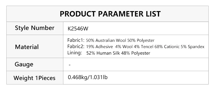K2546W Damen-Hose mit weitem Bein, Wollmischung, hoher Taille, vorne plissiert, lange, taillierte Hose für Büro und Arbeit – Detail 1