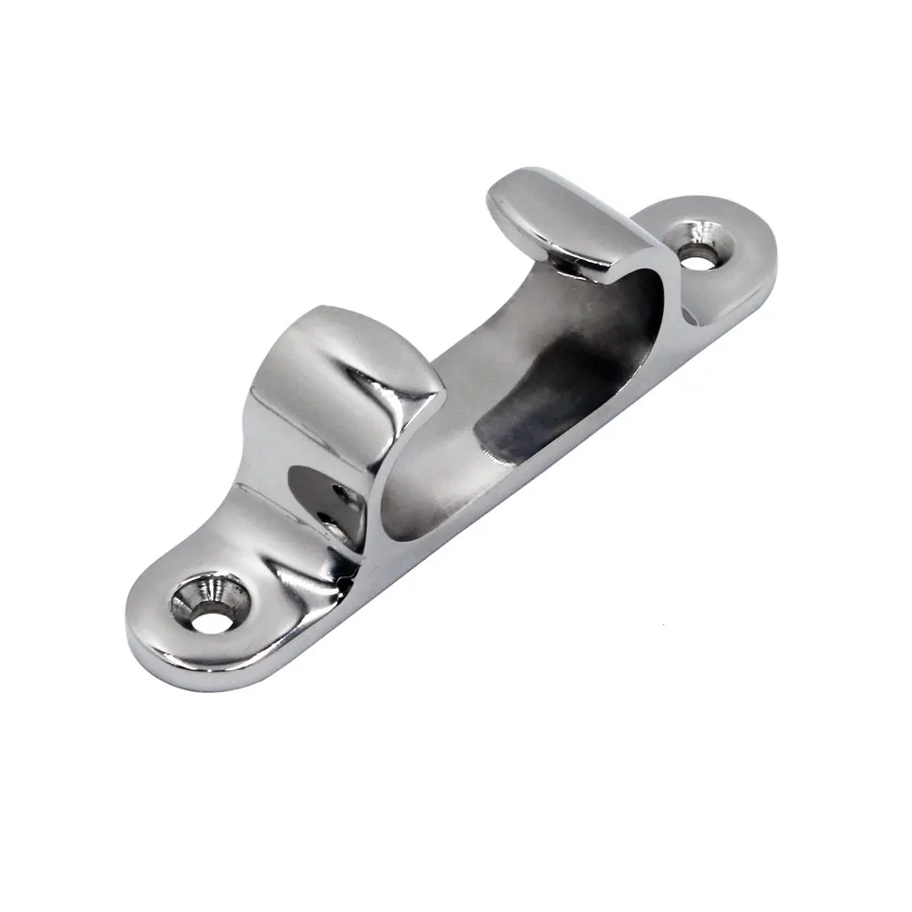 High Mirror Polished Silver Straight Stainless Steel Boat Angled Marine Hardware Heavy Duty Bow Chocks Hook Cleat 5'' for Yacht