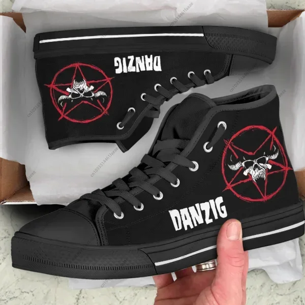 

Горячая крутая парусиновая обувь Danzig Band для мужчин и женщин, высокое качество, легкая повседневная обувь для доски, модные кроссовки, парусиновая обувь