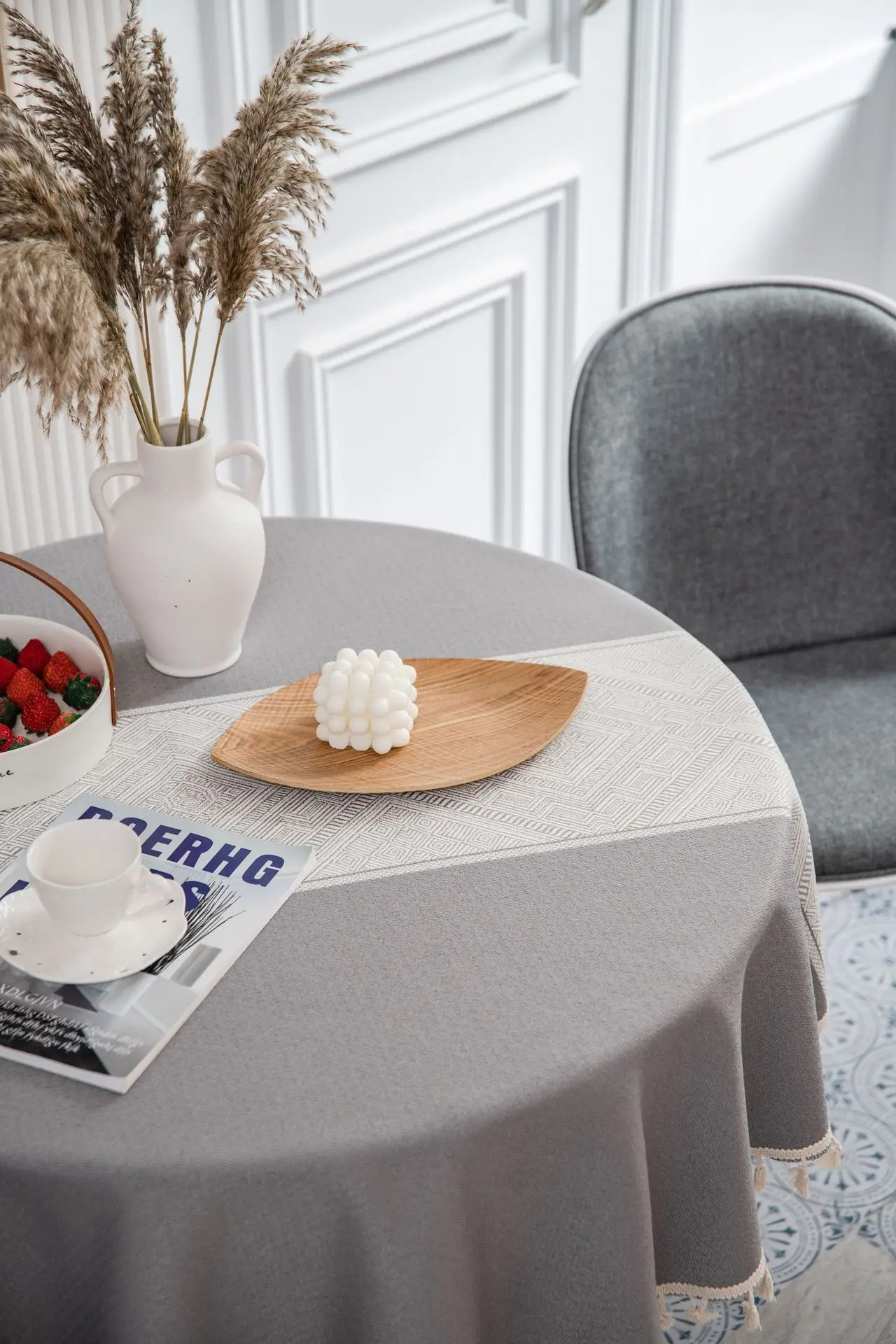 New 150 cm Cotton Table Cloth Round Tablecloth Art Household Europe Dining Table Cover Home Table Mat Dust Cover Home Decoration
