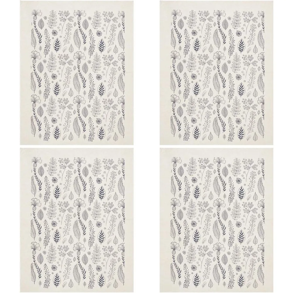

4Sheets Leaves Ceramic Decals Black Porcelain Underglaze Transfer Paper Pottery Ceramics Clay Transfer Paper for Handmade