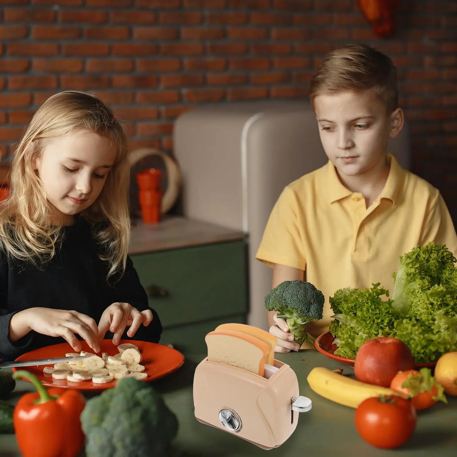 1 st Plastic Speelgoed Broodrooster Machine Retro Keuken Gadgets Mini Speelhuis Benodigdheden Gesimuleerde Meubels Kinderen Fantasiespel