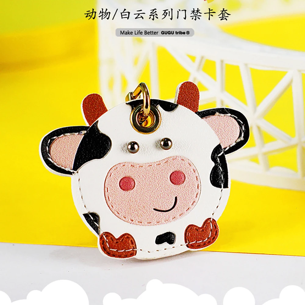 Leather Keychain Holder Case for Apple AirTag Cute Protective Air Tag Cover Keychain Ring Anti-Scratch Finder GPS Tracker Case