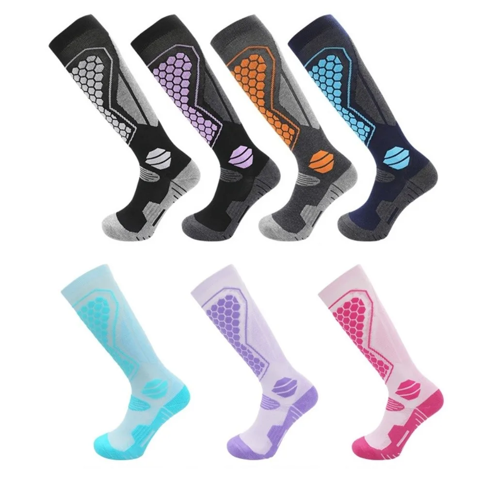 حماية القدمين سمكا تصميم جوارب التزلج الدافئة عالية المرونة جوارب رياضية الركبة عالية أنبوب طويل في الهواء الطلق جوارب للمشي لمسافات طويلة ركوب الدراجات #6