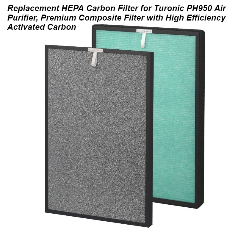 

Replacement HEPA Carbon Filter for Turonic PH950 Air Purifier, Premium Composite Filter with High Efficiency Activated Carbon
