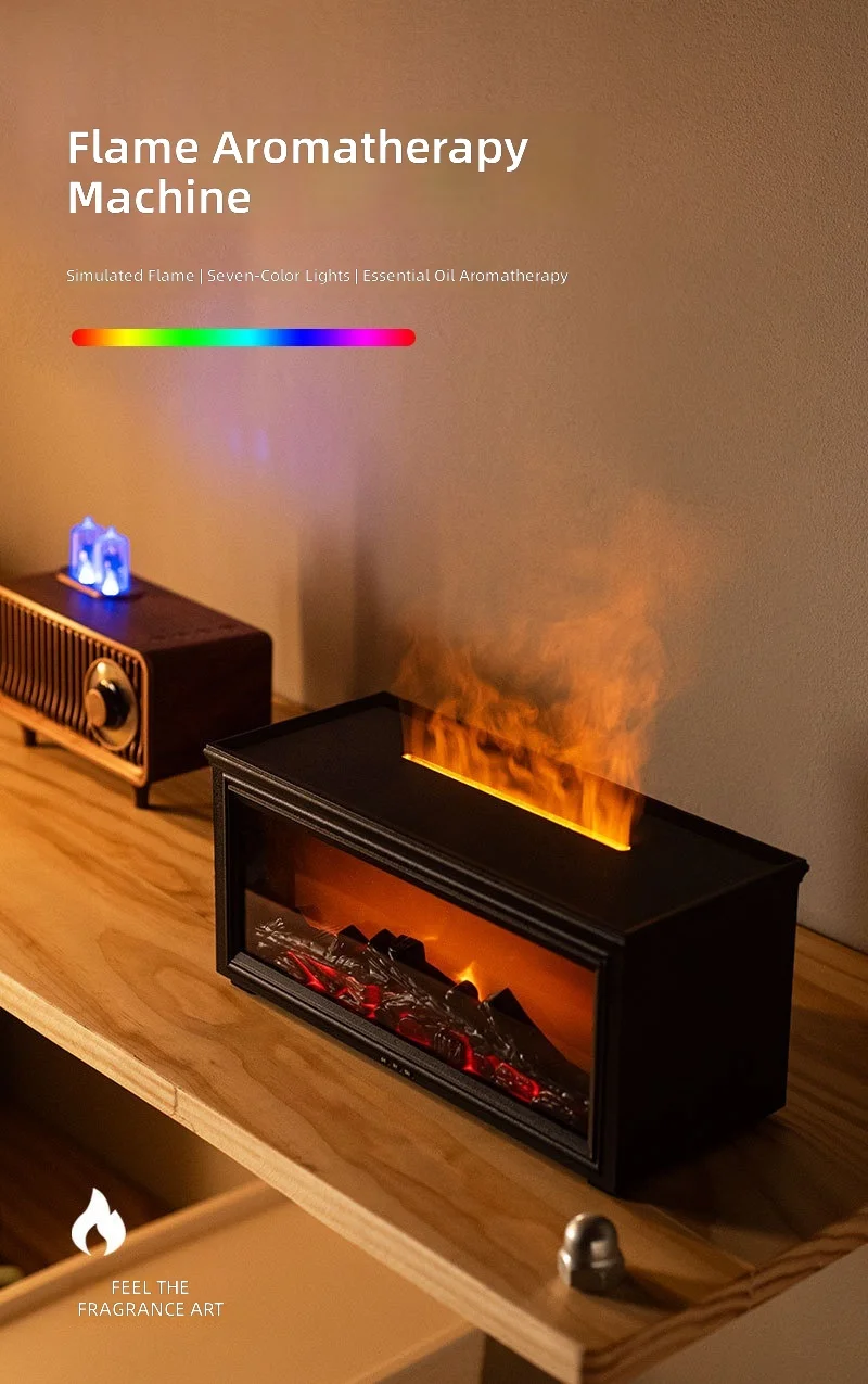 Fireplace-Style Aromatherapy Diffuser Automatic Spray Humidifier Essential Oil Vintage Diffuser Fragrance Diffuser