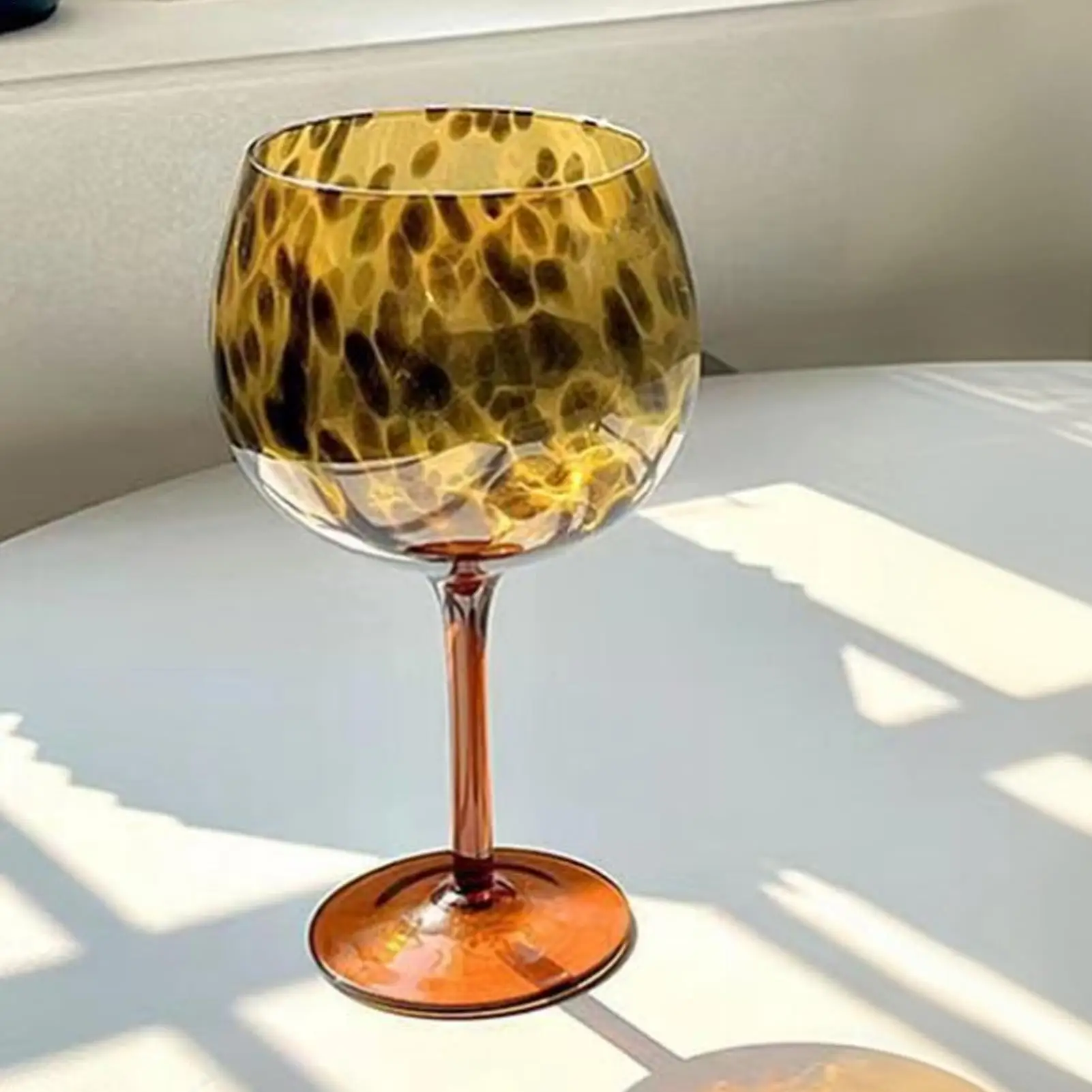 

Wine Glass Stemmed 610ml Leopard Print Drinkware Wine Goblet For Women Friends Birthday Party Christmas Wedding Whiskey Kitchen