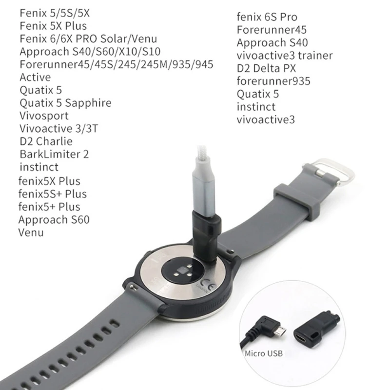 

Female Micro USB to Male 4pin Connector Converter Adapter for -Garmin for Fenix