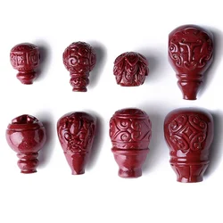 5A Natural Cinnabar T-junction Buddha Zinnober Genuine Vermilion Single Bead DIY Jewelry Material