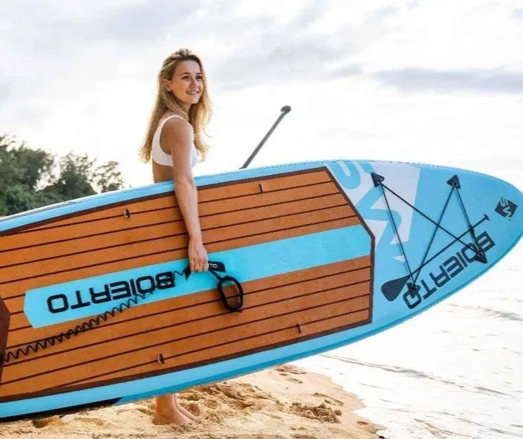 

Deposit OEM Inflatale High-quality Surfing SUB BOARD Paddle Board Wooden Inflatale Wood Grain Sup Board