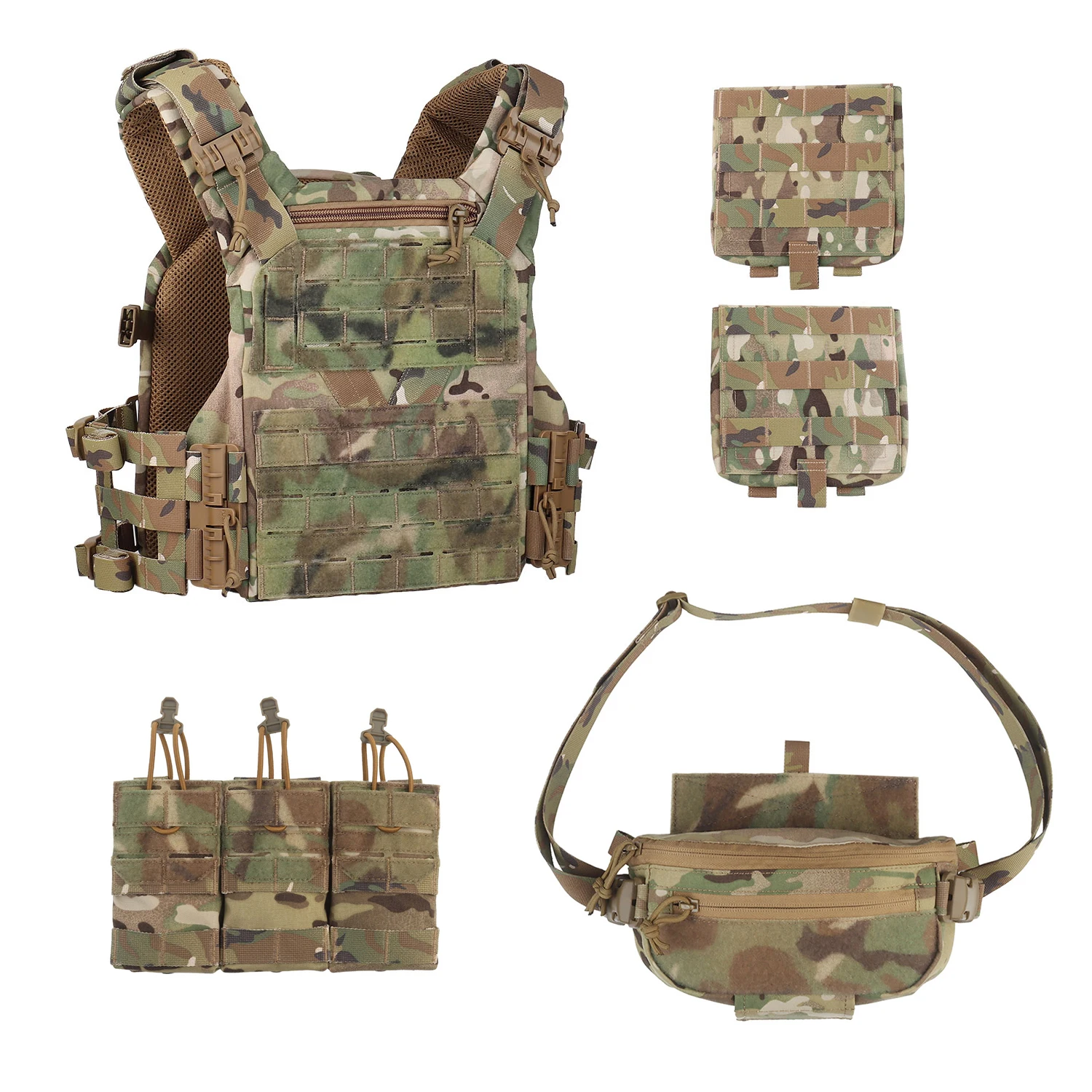 

Бронежилет Poseidon Defense Top Grade DP Plate Carrier 3.0 с быстросъемной системой Molle, регулируемый размер (S/M/L/XL), с 2 боковыми карманами