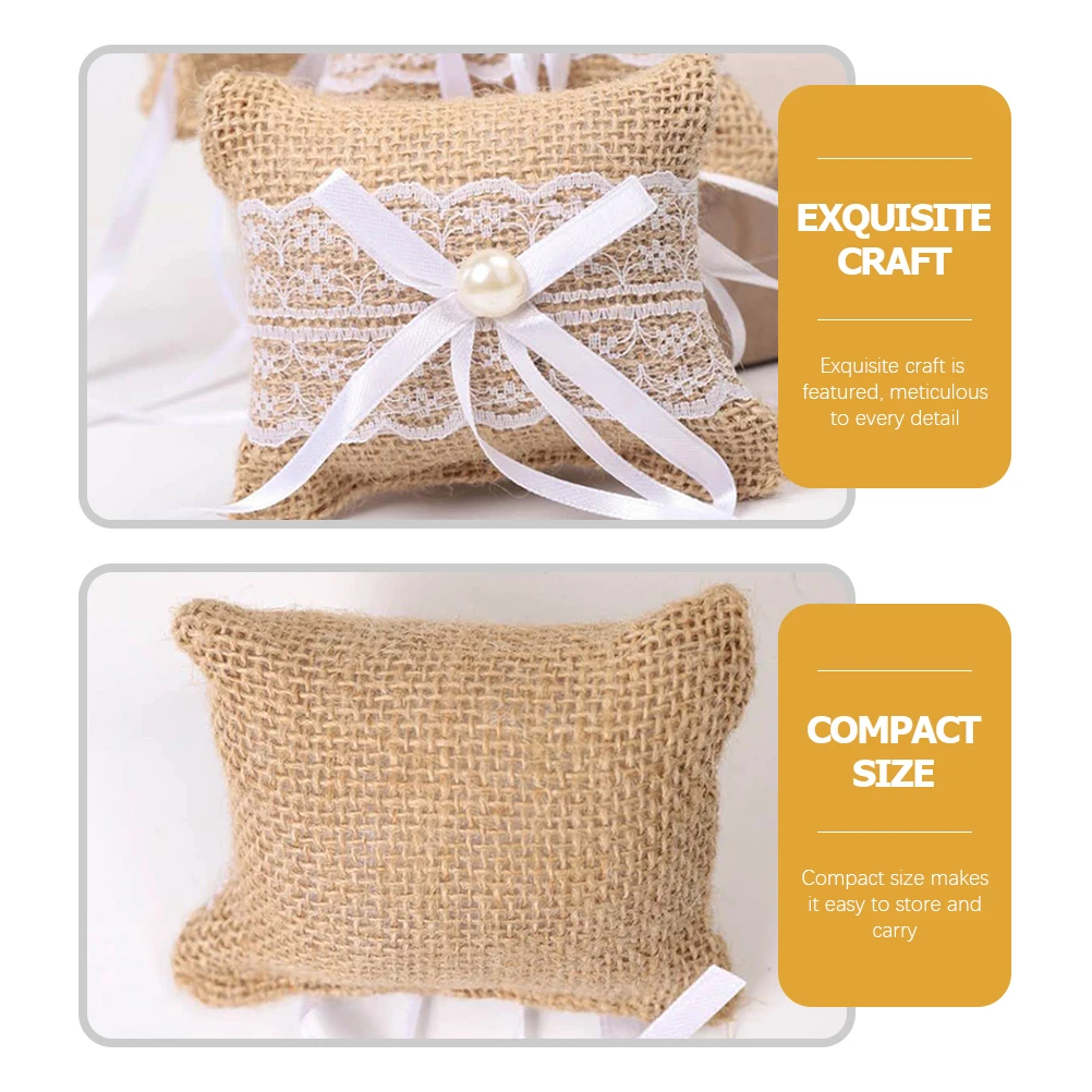 2 قطعة وسادة وسادة أنيقة حلقة حامل الوسائد لحفل زفاف الديكور اقتراح حلقة حامل لوازم حفلات الزفاف