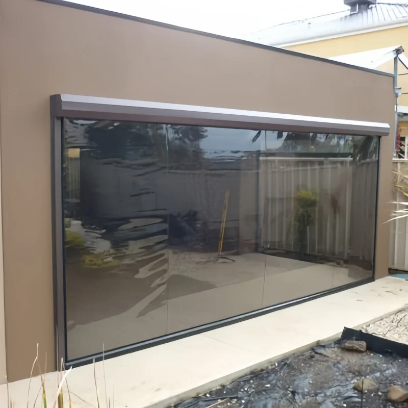 Smart Electric Wind‑proof Outdoor Roller Blind, Patio Gazebo Sun Shade, Sun‑blocking Heat‑insulated Blackout Curtain