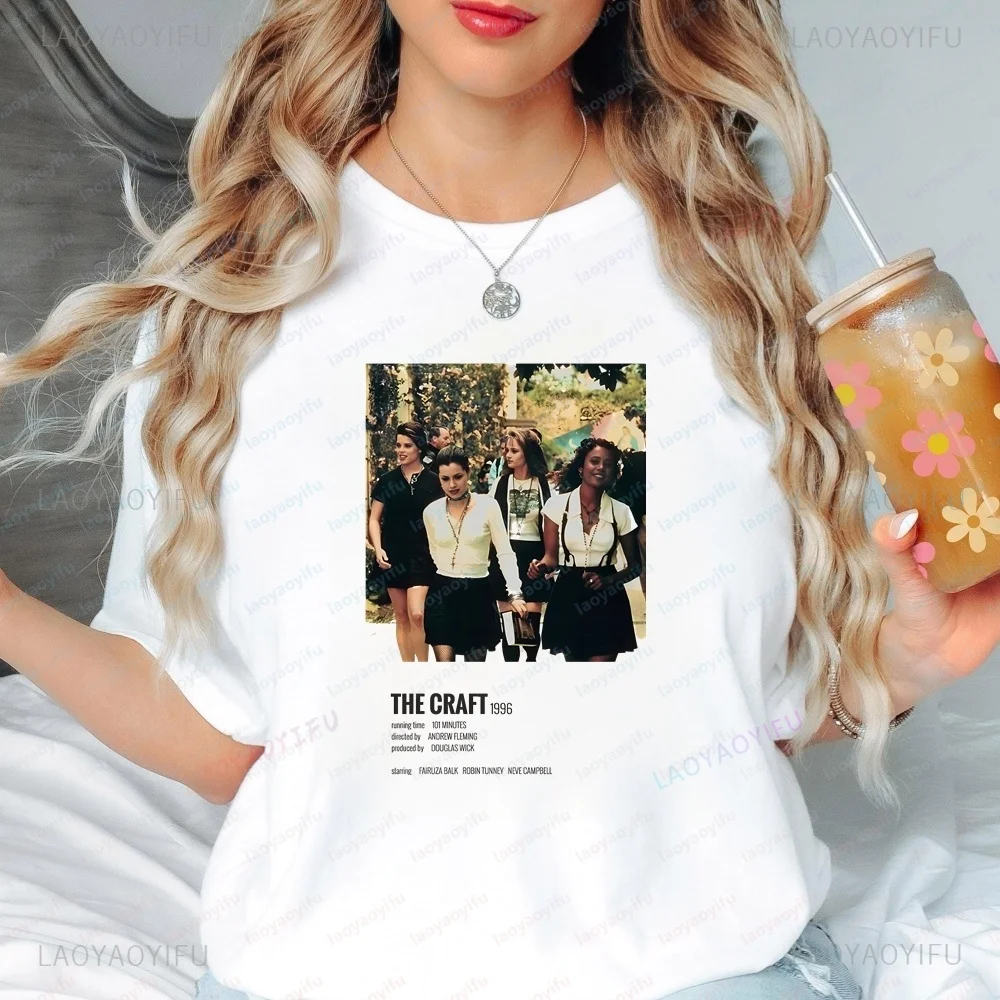Retro The Craft Movie Summer Trend Harajuku Short-sleeved Men's and Women's Universal Shirt Pattern Large-sized T-shirt