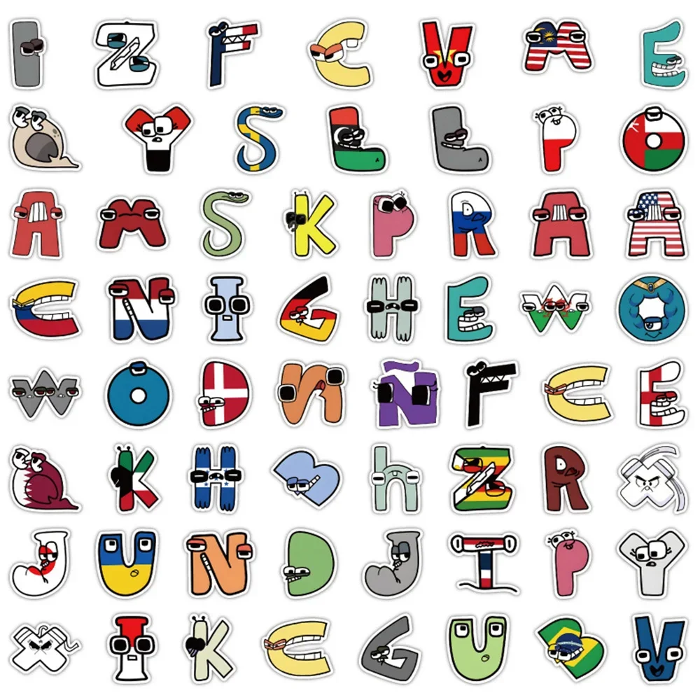 10/30/50PCS Cute Cartoon Alphabet Lore Graffiti Sticker Children Gift Decoration Laptop Waterproof Suitcase Water Cup Wholesale