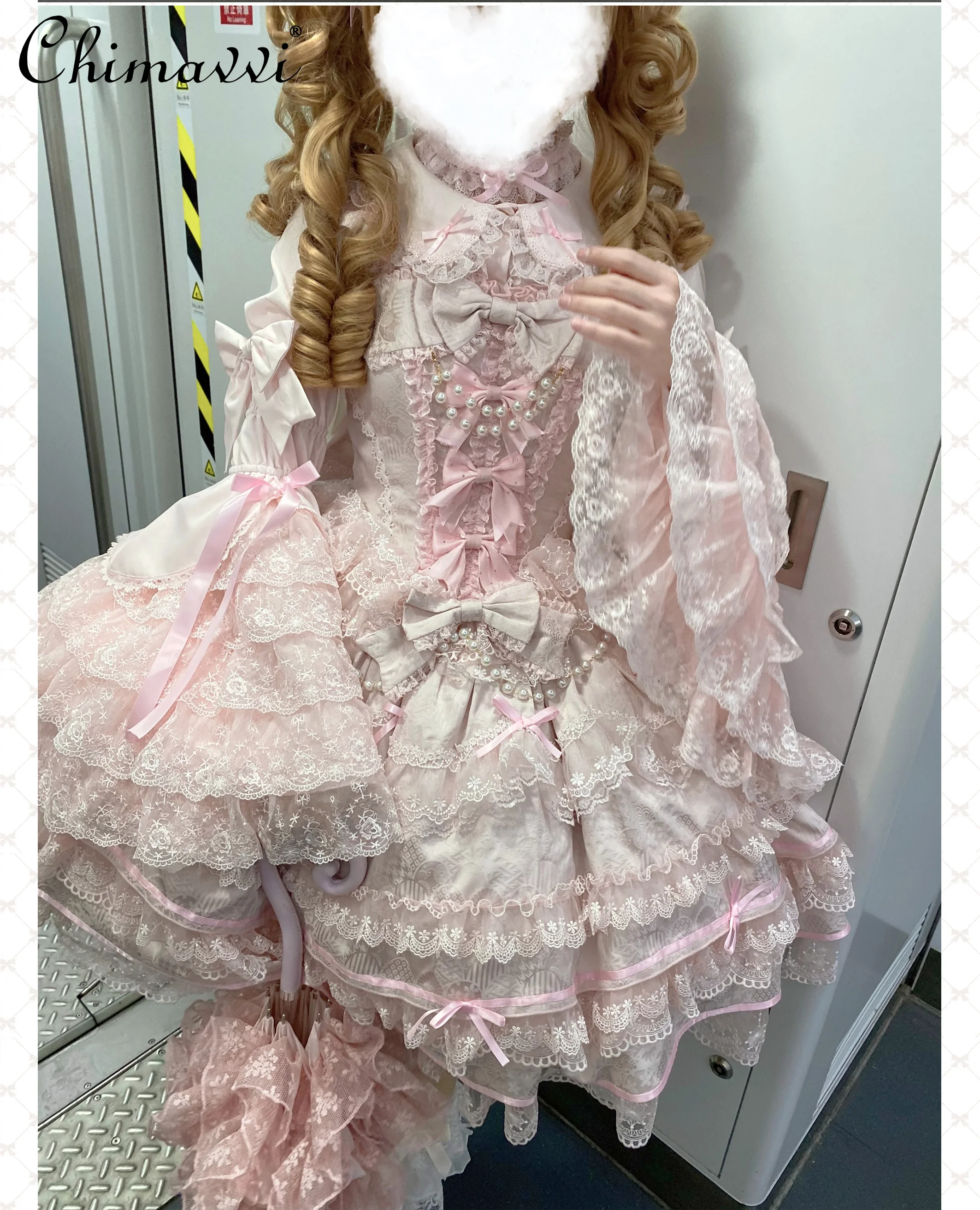 Zware Kant Leuke Strik Prinses Mouw Lolita Shirt Herfst Nieuwe Prinses Losse Elegante Veelzijdige JSK Innerlijke Slijtage LO Blouse Top