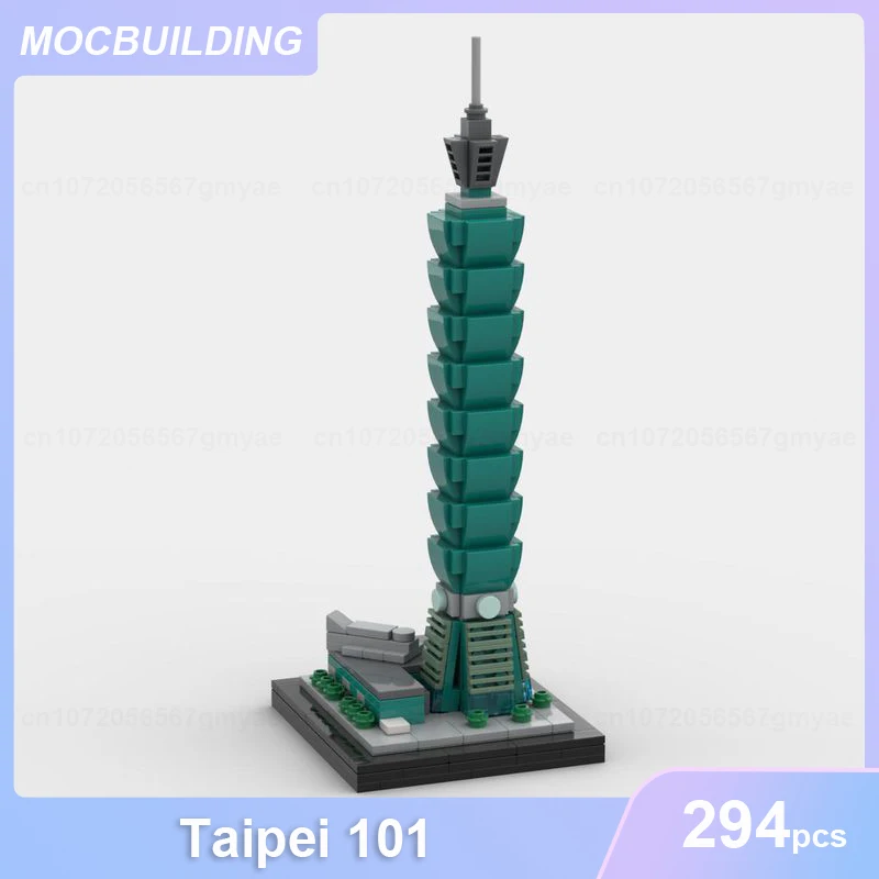 Petronas Towers & Goldin Finance 117 & Taipei 101 & Central Park Tower & Tokyo Skytree & Apple Park MOC Building Blocks Bricks