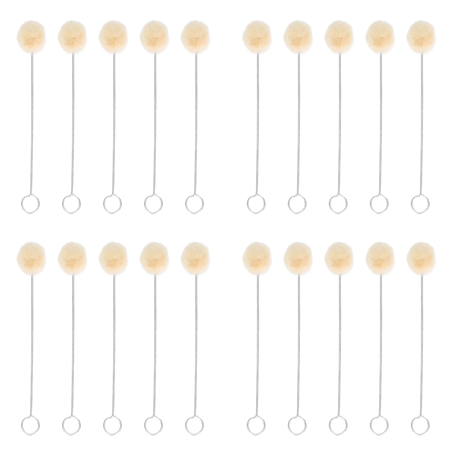 20PCS Wool Ball Brush Leather Dyeing Polishing Tool with Metal Handle for DIY Crafts Projects