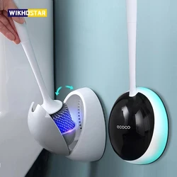 WIKHOSTAR TPR Silicone Toilet Brush WC Accessories Drainable Toilet Brush Wall-Mounted Cleaning Tools Bathroom Accessories Sets