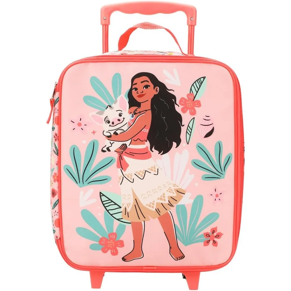 Juego de equipaje de mano juvenil de 4 piezas con Moana Pua y estampado tropical para aventuras de viaje