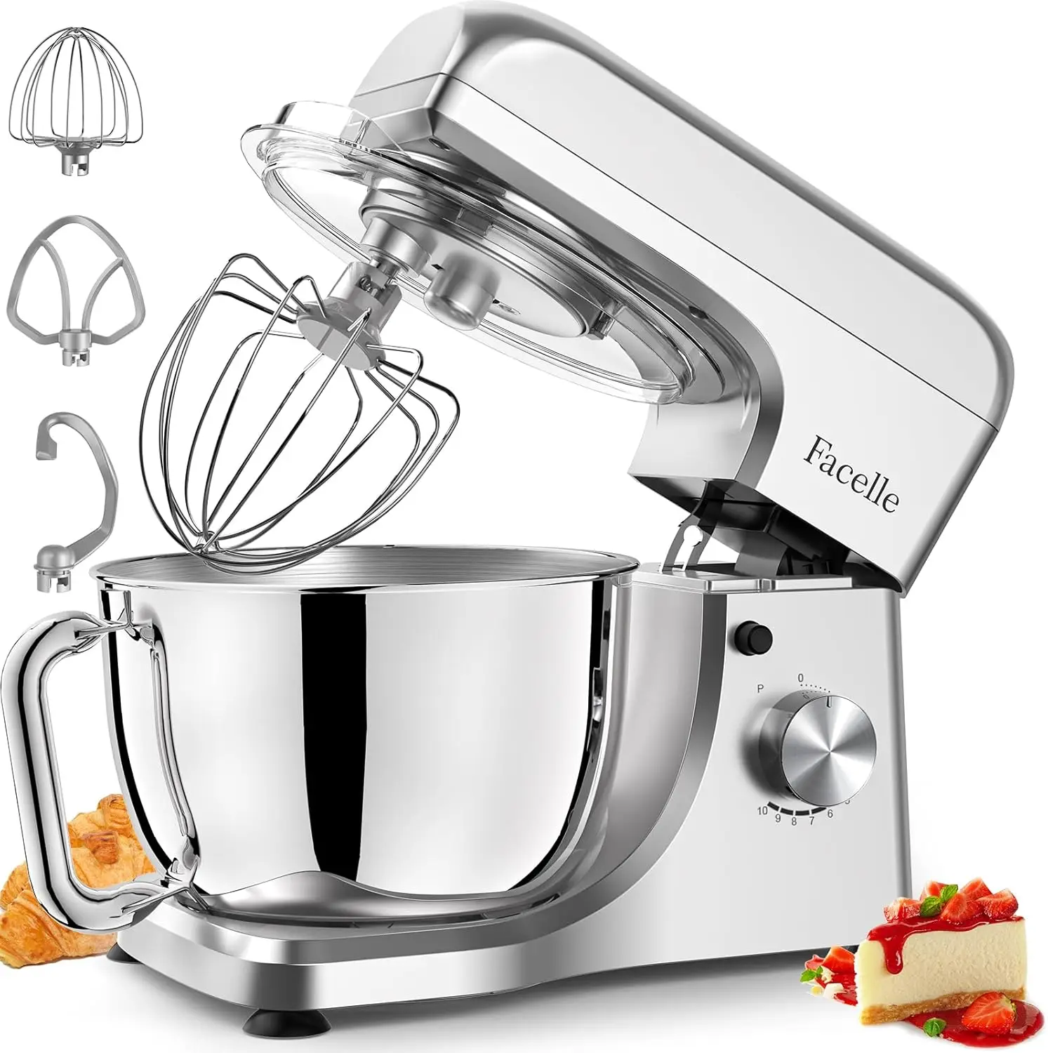 Stand mixer, 5,5 qt Mixer Küche elektrisch, 10 p Geschwindigkeit Kippkopf Kuchen mischer für den täglichen Gebrauch Backen mit Edelstahls chale, Doug