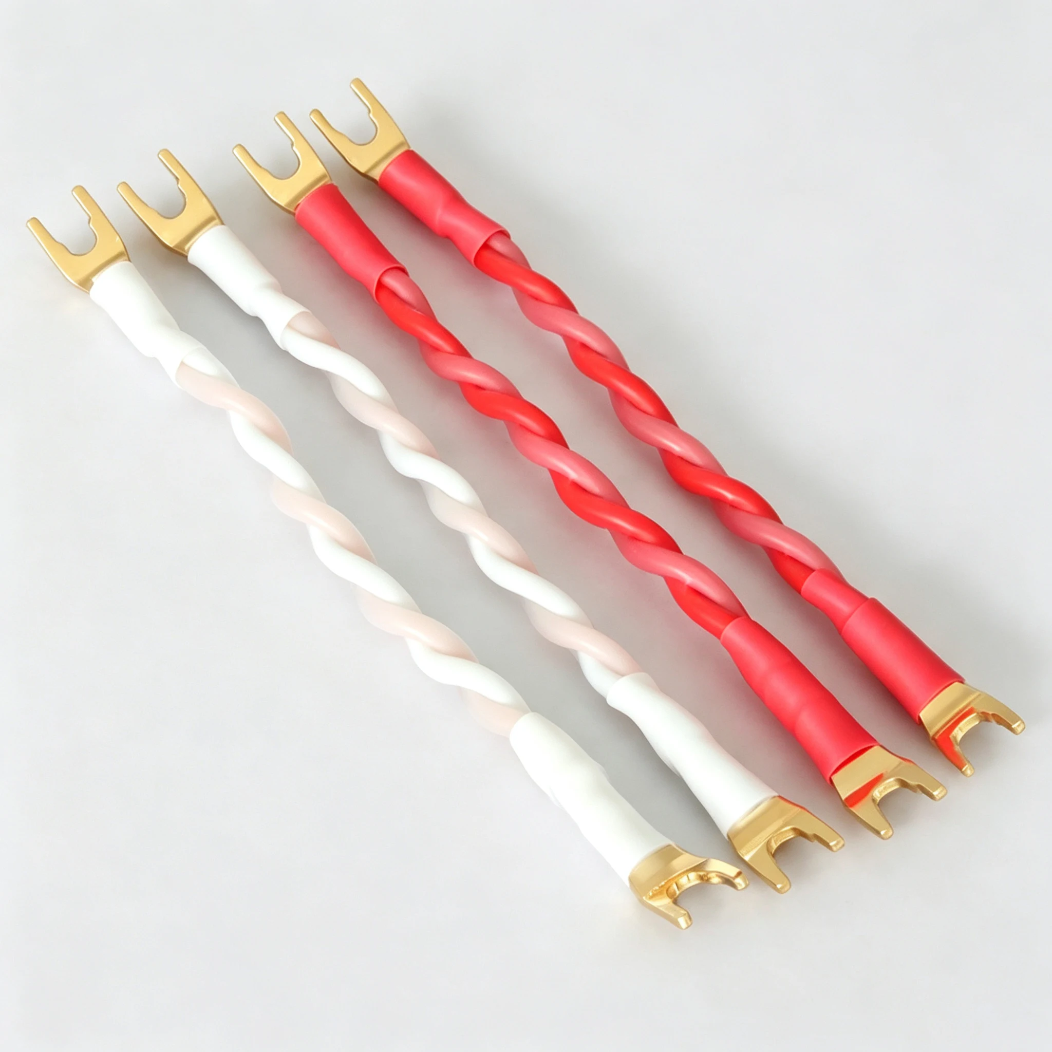 HiFi 4pcs Speaker Bridge/Jumper Audio Cable, (2.8mm²x4), Banana Spade(Y) Terminals