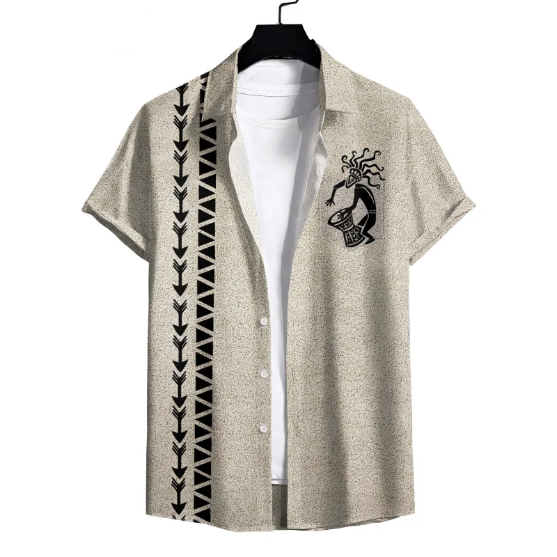 عبر الحدود حار بيع 2025New موضة الاتجاه عادية تنوعا Digital3DPrinted قمصان قصيرة الأكمام عادية قميص الصيف