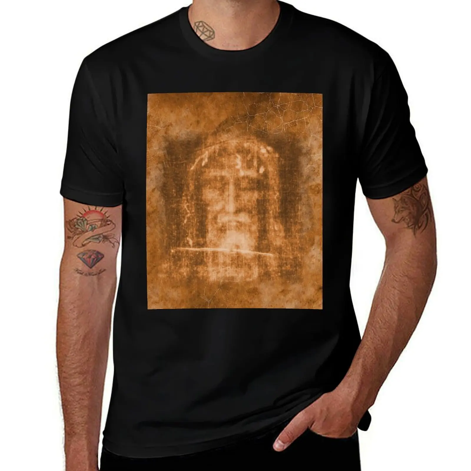 

The Shroud of Turin Holy Face Crucifix Cross Jesus Passion 101 OA T-Shirt t shirt man casual cotton t shirt man T-Shirt