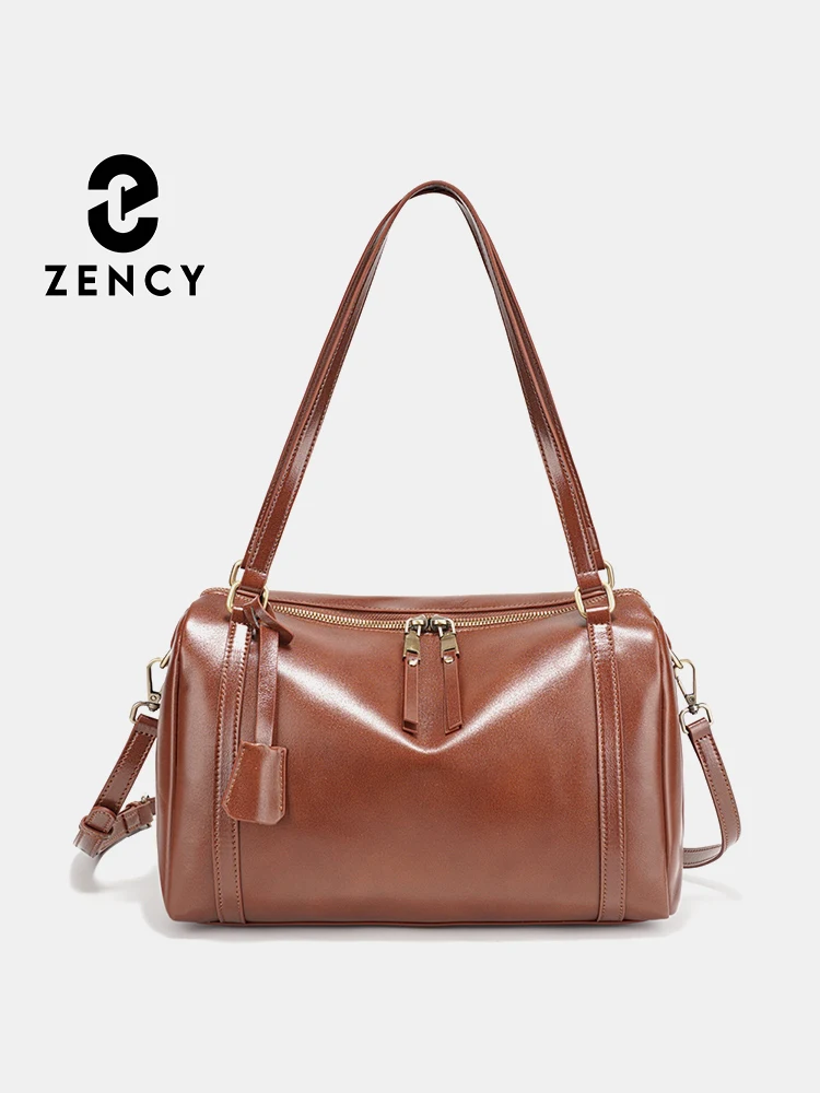 

Zency Premium Genuine Leather Designer Handbag Purse Charm Women Medium Shoulder Bag Crossbody with Zipper for Everyday Travel