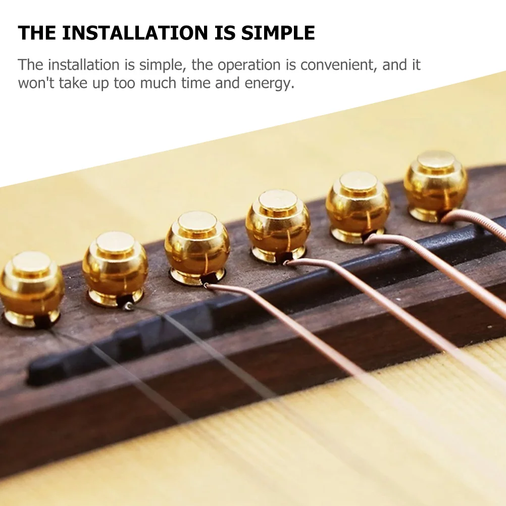 

1Set Guitar String Pin Replacement Heavy Duty Copper Material Fine Craftsmanship Fits Acoustic Electric Guitar