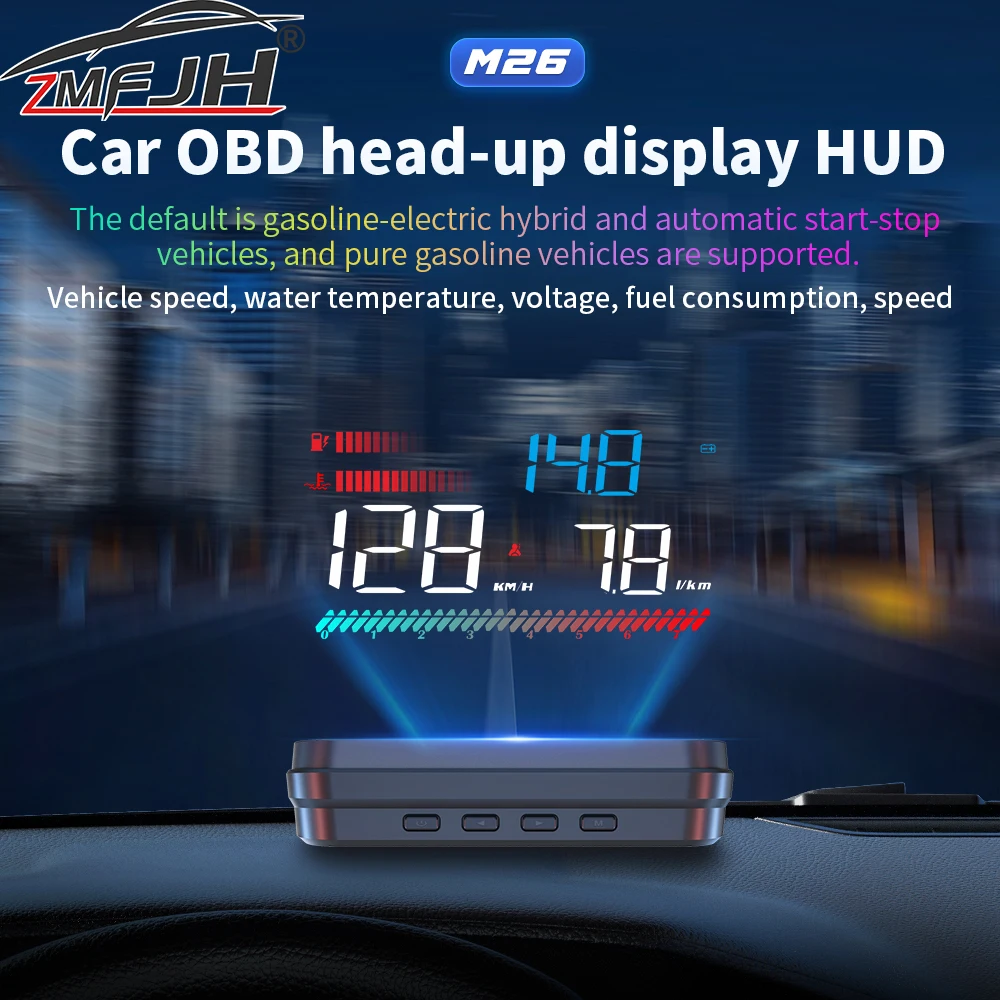 

M26 Car Head-up Display OBD Digital Speedometer Windshield Projector Tachometer Meter Water Temp Auto Eletronices Accessories