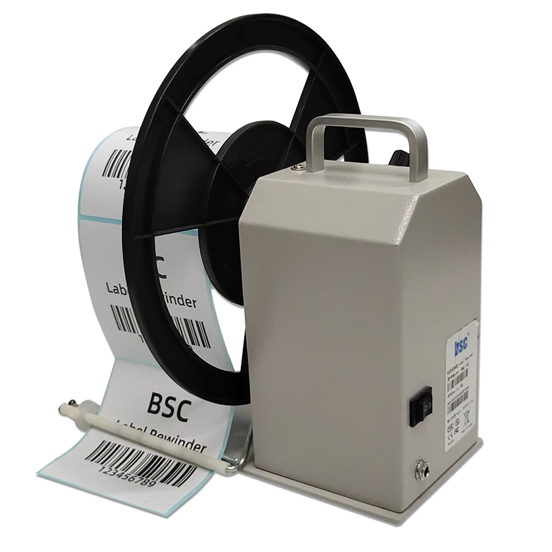 120mm Automatic Label Roll Rewinder Bsc-Q6 Automatic Thermal Label Printer Rewinder Table Top Rewinding Machine