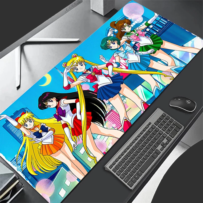Mouse Pad Gamer S-Sailor M-Moon beautiful Girl big Keyboard NonSlip Rubber Computer Rug Carpet Desk Mat PC Gamer 90x40 MousePad