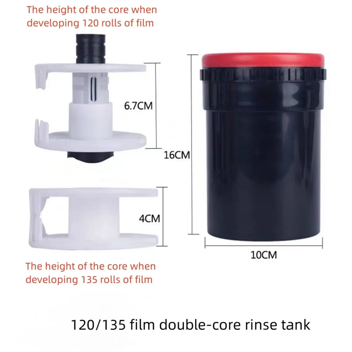 A40I Universal Plastic Daylight Film Developing Tank for Film Sizes, 135 35mm, 120 and 220 Darkroom Kit Processing Equipment