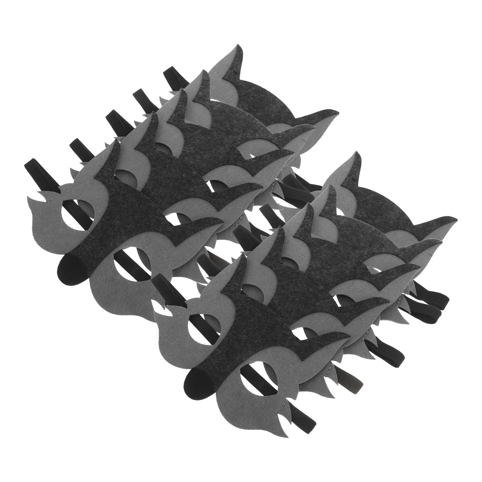 

10pcs Cartoon Animal Masks Felt Wolf Mask For Kids Half Face Animal Party Mask Halloween Dress Up Costume Masquerade Masks