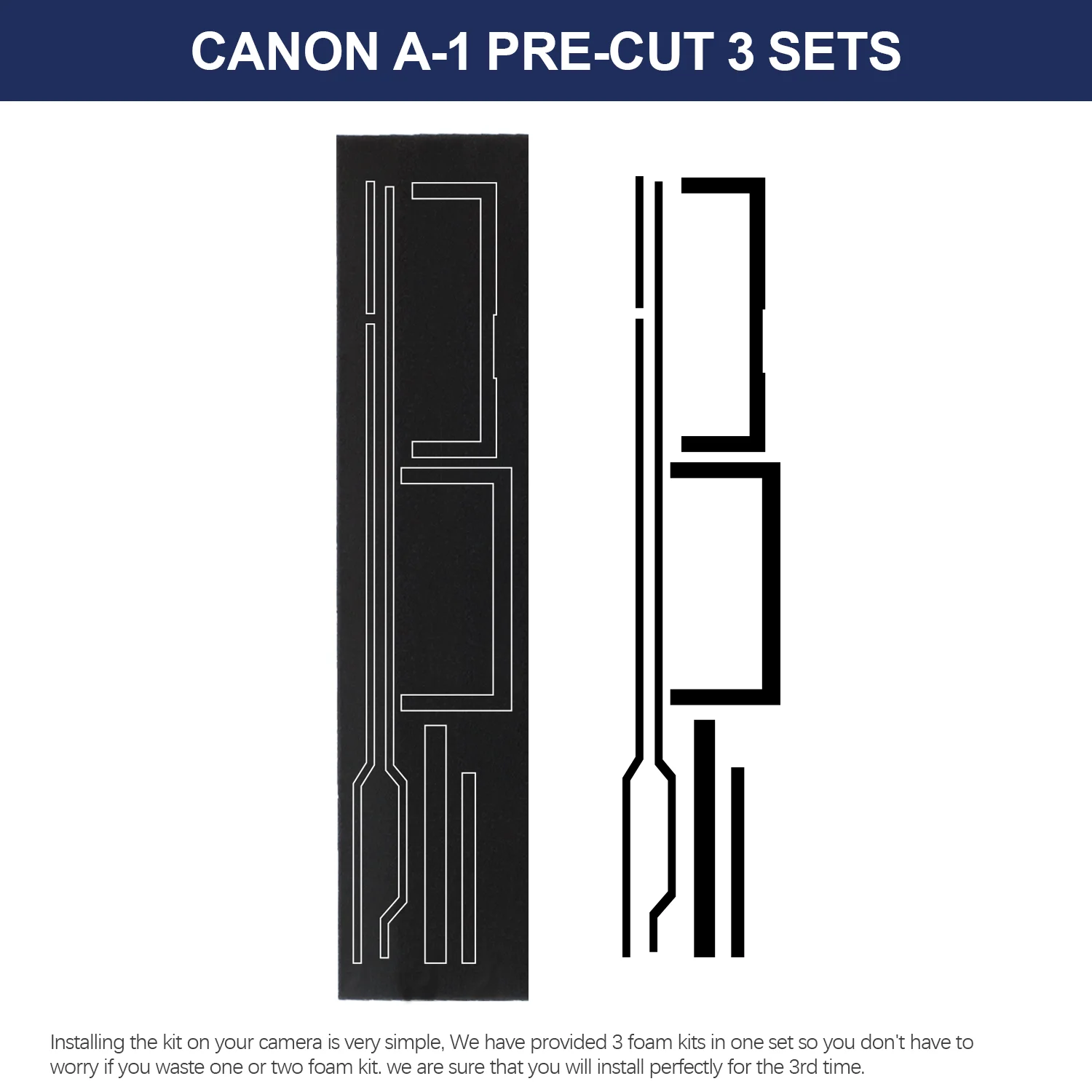 eTone Self Adhesive Light Proof Seal Foam Sponge Custom Repair Kits for Canon A-1