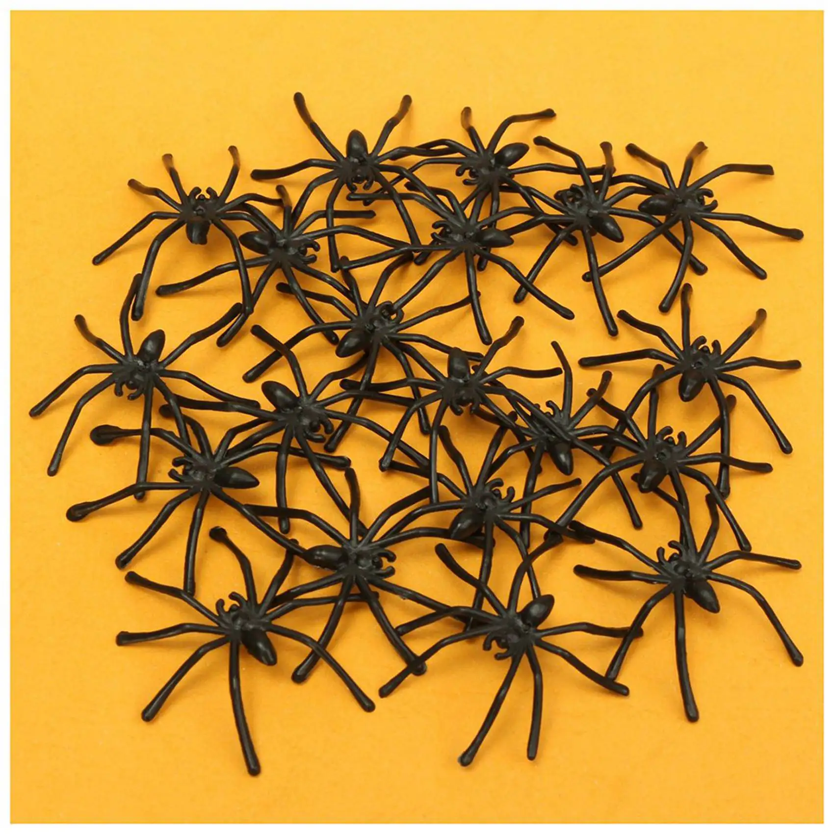 

ODIES-40Pc Halloween Fake Spider Joking Party Prop Insects Decor(Black)