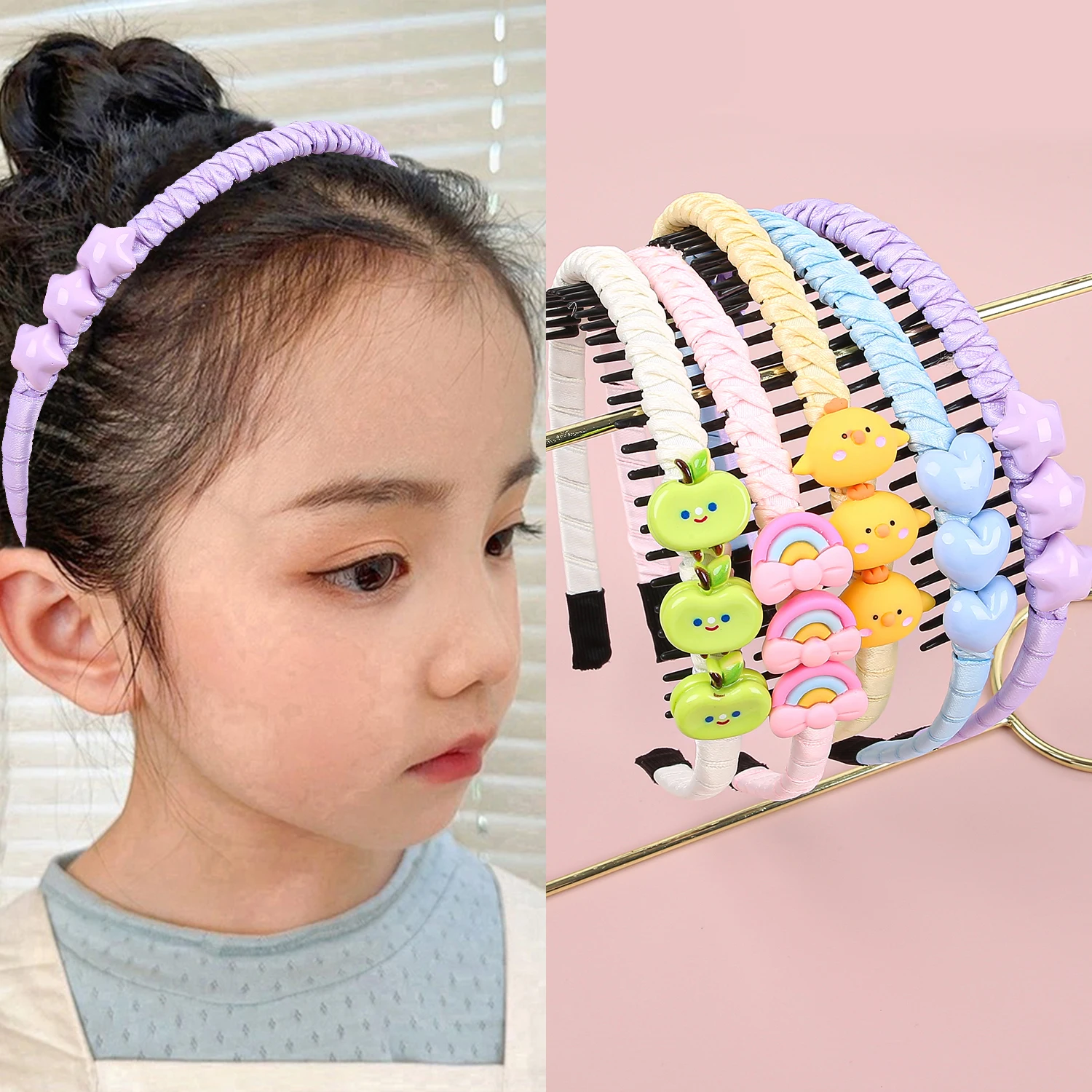 1/15pcs Girls Headband Cute Love Heart Toothed Hairbands Children Kids Lovely Hair Decorate Hair Hoops Fashion Hair Accessorie