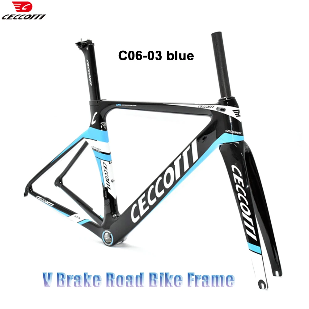 CECCOTTI RF06 model Light Weight Carbon Road Bike Frame, Rim Brake Bicycle Frameset, BB68 thread bottom bracket carbon frame